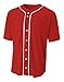 A4 N4184-SCR Shorts Sleeve Full Button Baseball Jersey, X-Large
