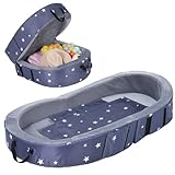 Lynxor Foldable Kids Travel Bed, Portable Toddler Floor Bed, Washable Child Travel Cot for Outdoor Camping Napping, Easy to Carry