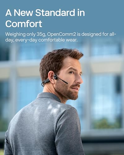 image for SHOKZ OpenComm2 2025 Upgrade - Open-Ear Bone Conduction Headphones, Wi