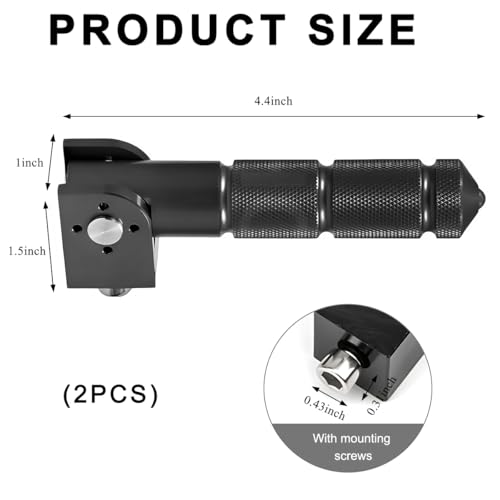 MUQIDA 2PCS Motorcycle Foldable Foot Peg, 8mm 90 Degree Electric Bicycle Rear Footpeg Passenger Rest Pedal, Aluminum Anti-Skid Foot Peg for Motorcycle Scooter Bicycle Electric Bike - Thumbnail 2