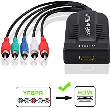 eSynic YPbPr to HDMI, Component to HDMI Converter RCA + RGB YPbPr to HDMI with Male PBPR and RCA Cables Support 720P/1080P for PS3 HDTV PC Fully Compatible