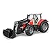 BRUDER - 03047 - Tracteur MASSEY FERGUSON 7600 avec Fourche - Rouge