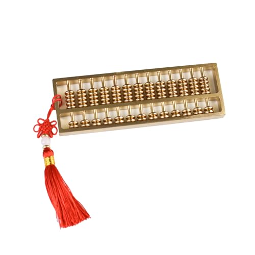 Image of Brass Mini Abacus, Copper Decoration, Chinese Calculator Math Tool for Kids Adults, Gold (09-2)