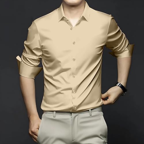 Image of CVC Mens Satin Regular Fit Formal Shirt.