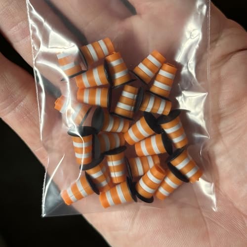 Hot Hobby RoadScapes HO (1:87) Scale Commander-Style Traffic Barrels (24 Pack) – Modern Construction Drums for HO Model Railroads & Dioramas