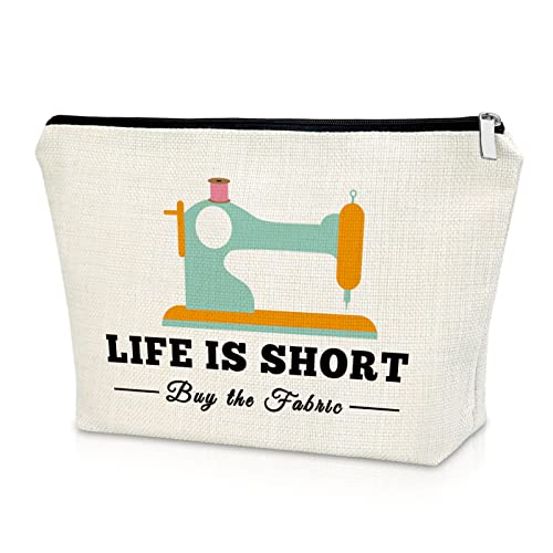 Sewing Lover's Makeup Bag Seamstress Gifts Cosmetic Travel Pouch for Women Christmas Thanksgiving Birthday Present