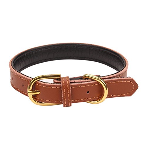 Mcdobexy collier rembourré et doux en cuir pour chien et chat de petite et moyenne taille Cover