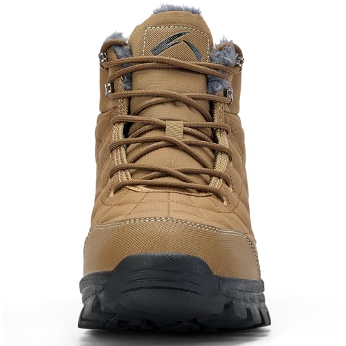 UPSOLO Men's Snow Winter Boots Lightweight Waterproof Fur Lined Anti-slip Cold Weather Shoes3