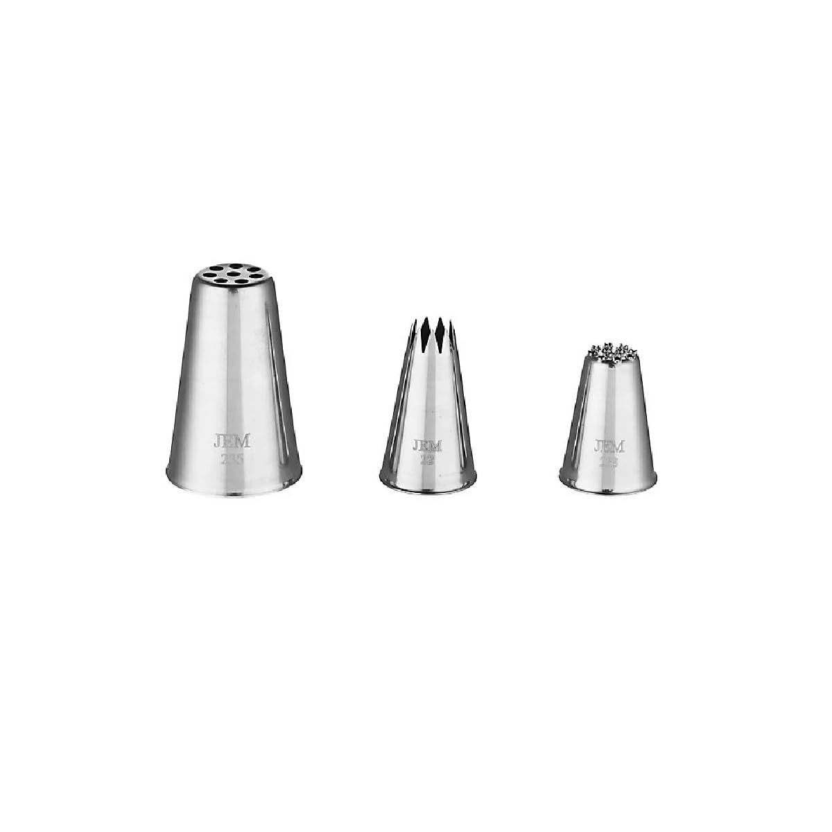 PME NZ1008 Jem Nozzles Set – Grass & Hair Collection, Pack of 3, Stainless Steel, Silver