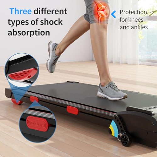 Image of Treadmill for Home 2-in-1 Walking Pad, Double Layer Running Deck 3 Screen LED Display 1-6 km /h Speed, Remote Control and App Control, Compact Design for Office & Home Use
