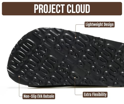 Image of Project Cloud Kids Sandals 100% Genuine Leather - Natural Cork Footbed Non-Slip Slides for Kids - Lightweight Boys & Girls Sandals - Water-Resistant Girls & Boys Sandals