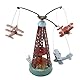 VGEBY Doppeldecker Rotierendes Spielzeug aus Weißblech, Nostalgie, Rotierendes Flugzeugspielzeug, Doppeldecker-Ornament