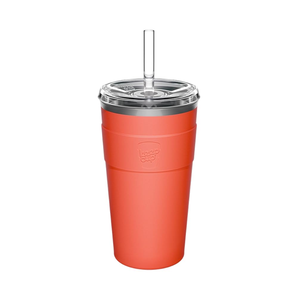 Keepcup Tangent Thermal Cold Cup - Insulated Stainless Steel Reusable Coffee Cup With Lid And Straw - 16Oz/454Ml