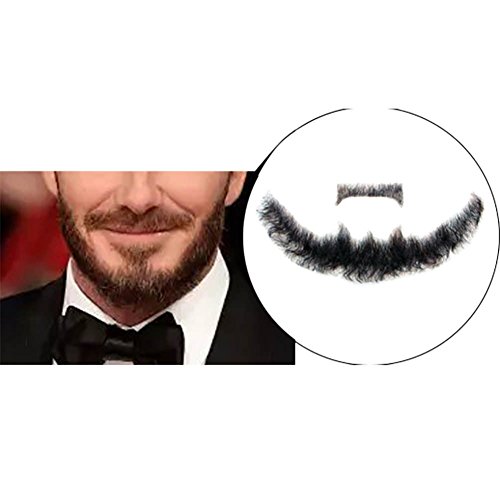 Fausse moustache Remeehi faite à la main sur dentelle pour un réalisme haut de gamme