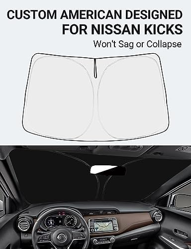 Proadsy Front Windshield Sun Shade Foldable Sunshade Protector Custom Fit 2018-2025 Nissan Kicks, S, SV, SR Crossover Accessories 2025 Upgrade - Image 2
