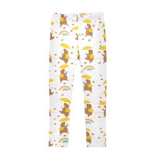 Capybara Take an Umbrella Girls Leggings Athletic Pants Tights Stretch Bottom