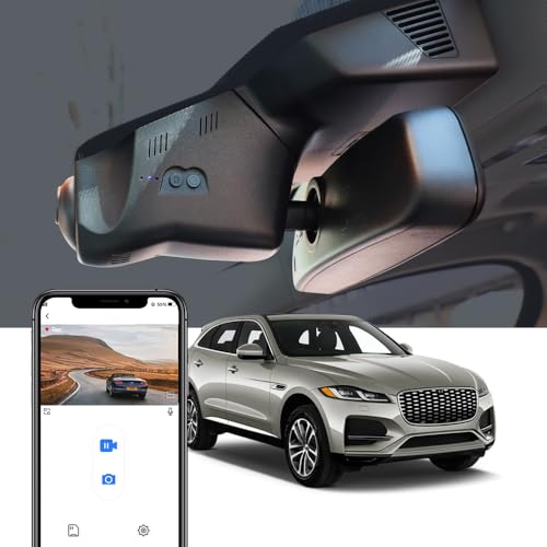 Image of Fitcamx 4K Dash Cam for 2017-2021 Jaguar F-Pace (Model 6053) 20d 25t 35t P250 P340 P400 Preimum R-Sport Prestige X761, OEM Look, UHD 2160P Video, WiFi & APP, Loop Recording, G-Sensor, Plug&Play, 64GB