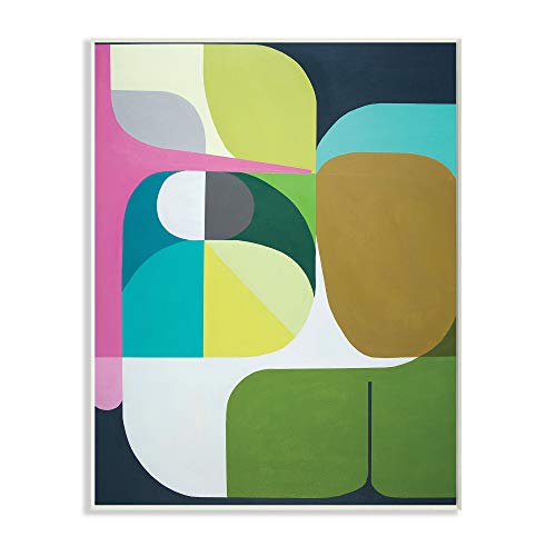 Abstract Curved Shapes Modern, 13 x 19 Inch Mounted Print on Wall Plaque