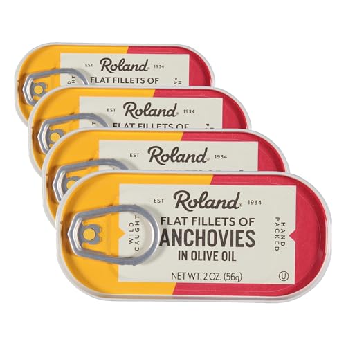 Roland Anchovies, Flat In Olive Oil, 2 oz (Pack of 4)