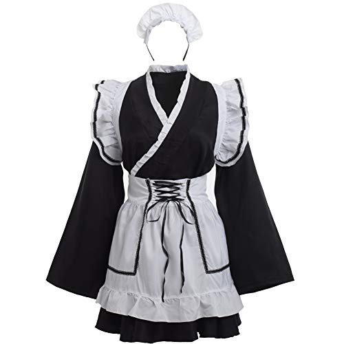 GRACEART Anime Cosplay Disfraz de Soubrette Disfraz de Halloween Lolita Francés Maid Cosplay Manga