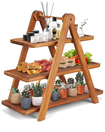 Manspdier Extra Large Wood 3 Tier Serving Tray...