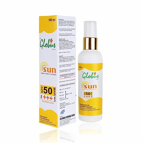 Image of Globus SPF 50 PA+++ Sunscreen Lotion With Fairness - 100 ml (Pack of 5)