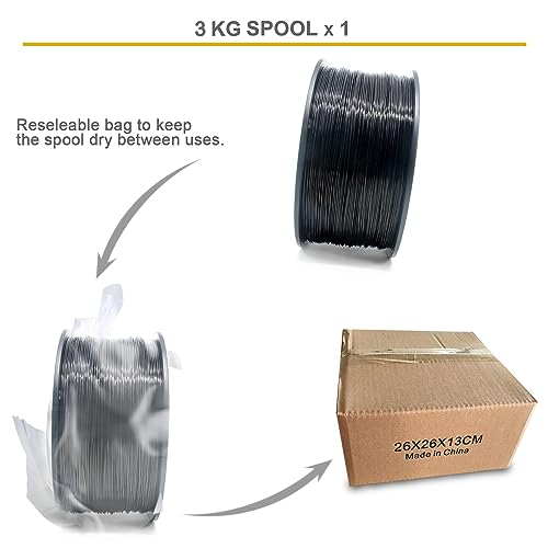 Image of RepRapper Black MPLA (Modified PLA) Extra Strong PLA Plus Filament for 3D Printer 1.75mm (± 0.03mm) 6.6lbs (3kg)