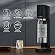 SodaStream® enso™ Premium Wassersprudler aus Edelstahl, inkl. 1 L BPA-FREIE KUNSTSTOFFFLASCHE (spülmaschinengeeignet) + Quick Conntect CO2-Zylinder, Farbe: schwarz