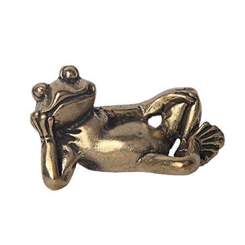 Artisanat miniature en laiton YRYRYW, statuette de grenouille solide haut de gamme