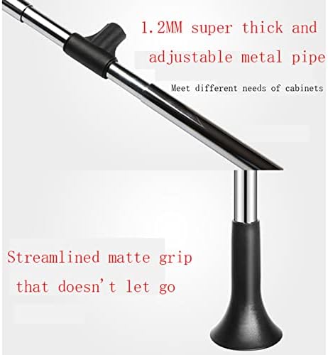 Adjustable Pull-Down Closet Rod System, Black Aluminum, Wall Mount, 89-121cm, Heavy Duty, 45lbs Capacity, Space-Saving Closet Organizer for Easy Access