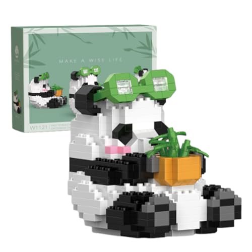EIHI 1 Pieza Panda Mini Bloques de Construcción Set, Ladrillo de Construcción, Panda Cute Animals Building Set, Micro Blocks Suit para Niños 3 Años