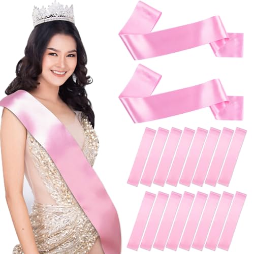 Image of MixTeach 36 Pack Blank Satin Sash Plain Sashes DIY Personalized Senior Sashes for Pageants Moms Brides Graduation Wedding