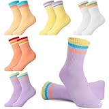 Utensilsto 5 Paar Tennissocken für Mädchen 33-37 Sportsocken Kinder Baumwolle Socken Bunte lustige Socken Neuartige Tennis Socken Geschenke für Jungen und Mädchen