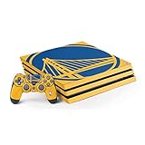 Skinit Decal Gaming Skin Compatible with PS4 Pro Console and Controller Bundle - Officially Licensed NBA Golden State Warriors Large Logo Design
