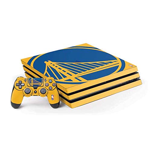 Skinit Decal Gaming Skin Compatible with PS4 Pro Console and Controller Bundle - Officially Licensed NBA Golden State Warriors Large Logo Design