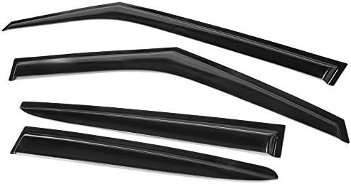 IKON MOTORSPORTS Window Visors - Compatible With 2011-2018 Hyundai Veloster | Dark Smoke Acrylic | Out Channel Mount