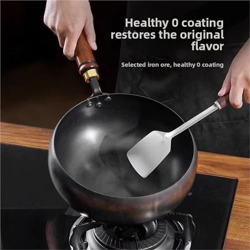 Olla Grande de Hierro sin Recubrimiento Wok 28cm con Tapa miniatura 5