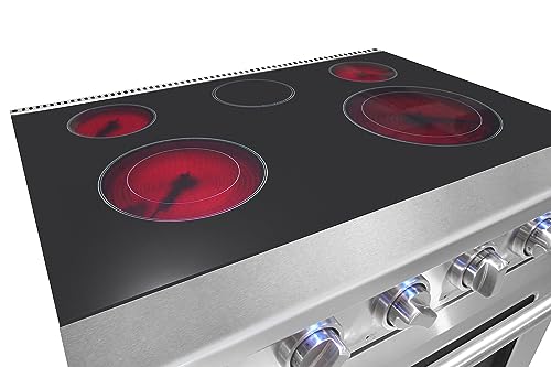 Kostch KOS-30RE06H 30 Inch Professional Electric Range With 5 Heating Elements Cooktop, 4.55 Cu. Ft. Convection Oven Capacity thumb #3