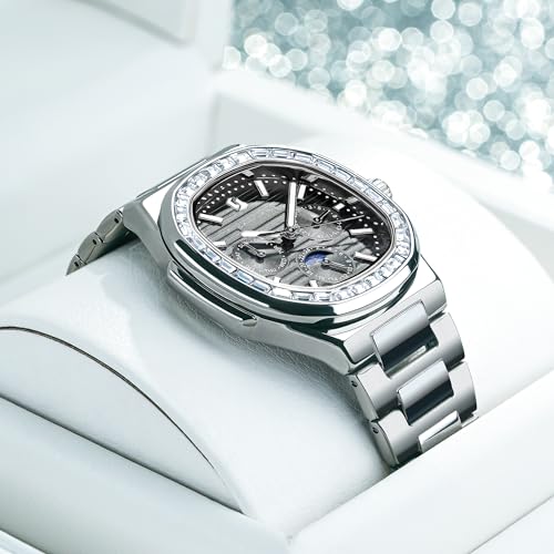 Image of Sapphero Watches for Men Waterproof Luminous Watches with Date Dial Chronograph Analog Quartz Movement Steel Stainless Business Wrist Watches Mens Gifts