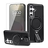 Picture of Butaiga for Samsung Galaxy S23 Plus Case Leather with Stand, Anti-Slip Shockproof Loop, Compatible with MagSafe, Magnetic Protective Galaxy S23 Plus Leather Case (Black, S23 Plus-6.6inch)