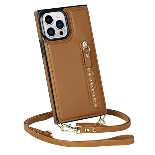 Étui portefeuille iPhone 12 Pro Max marron pour libérer vos mains