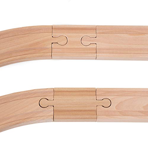 orbrium toys 8 pcs wooden train track male-male female-female adapter pack fits thomas brio chuggington set