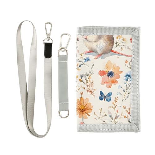 ALAZA Kids Wallets for Boys Girls Toddler Trifold Wallet Children Small Cute Mouse Flowers with Zipper Coin Pocket