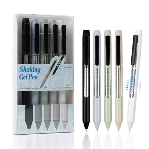 5 PCS Fun Shaking Gel Ink Pens 0.5mm Negro