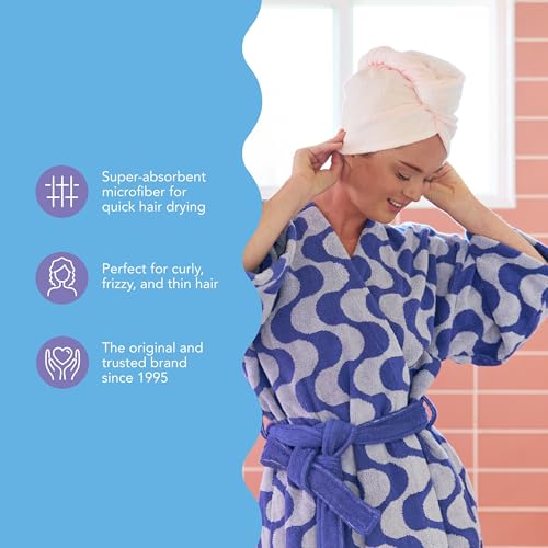 Image of Turbie Twist 2-Pack Microfiber Hair Towel for Beauty, Travel, Gifting - Hair Wrap Turban for Straight, Wavy & Curly Hair - Premium Personal Care - Tonal