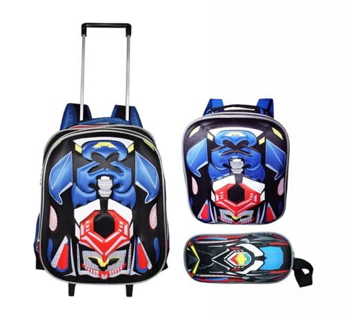 Kit Mochila Batmovel Alto Relevo 3d Meninos Rodinhas Escolar