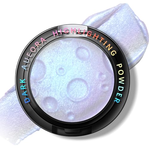Noerrors Chameleon Blue Holographic Highlighter, Multichrome Multi-use Eyeshadow Sparkling Color Shifting Eye Highlighter Palette, Inner Corner Eye Brightener for Mermaid Makeup, Unique Planet Design