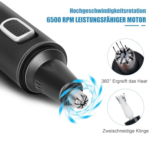 Nasenhaartrimmer Herren, 2 in 1 Nasenhaartrimmer, Nasenhaarschneider, Ohrhaarschneider,...