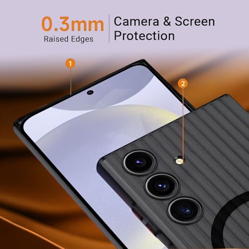 Image of AIBEX Protective Back Case Cover Compatible for Samsung S24| Camera & Body Protection| Shockproof,Scratch Resistant| Mag-Saf Wireless Charging Support - Black