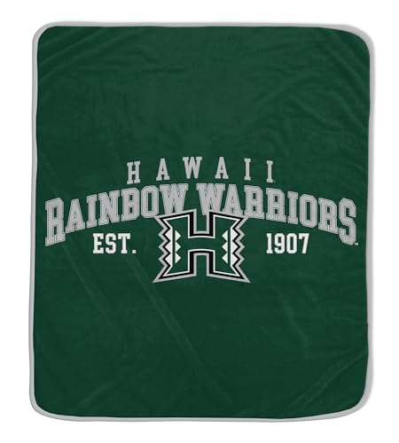 NCAA Hawaii Rainbow Warriors Vintage Arch Block Ultra Soft Blanket
